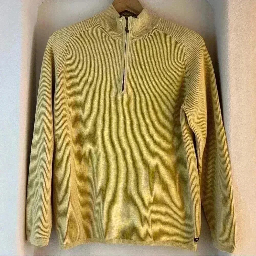 Indigo Palms 1/4 Zip Ribbed Sweater